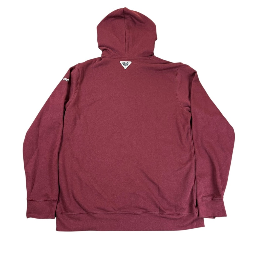 Columbia PFG Texas A&M Aggies Fish Flag Hoodie Mens Medium Maroon Pullover NEW - Picture 2 of 8